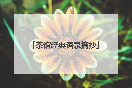 茶馆经典语录摘抄
