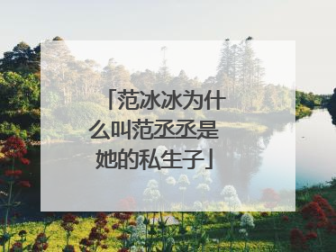 范冰冰为什么叫范丞丞是她的私生子