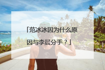 范冰冰因为什么原因与李晨分手？