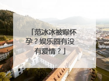 范冰冰被曝怀孕?娱乐圈有没有爱情?