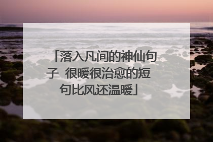 落入凡间的神仙句子 很暖很治愈的短句比风还温暖