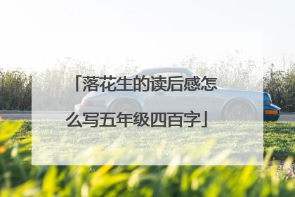 落花生的读后感怎么写五年级四百字