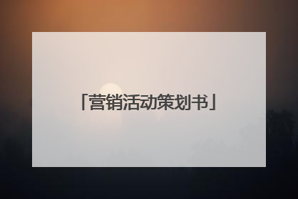 营销活动策划书