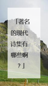 著名的现代诗集有哪些啊？