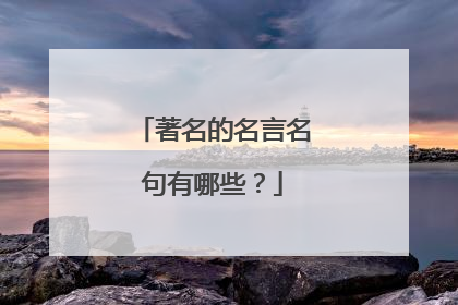著名的名言名句有哪些?