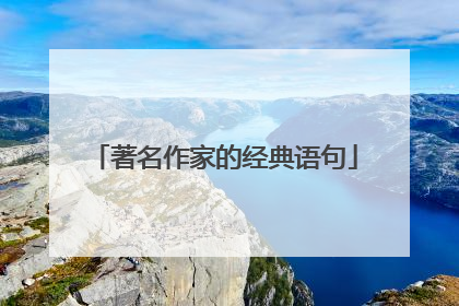 著名作家的经典语句