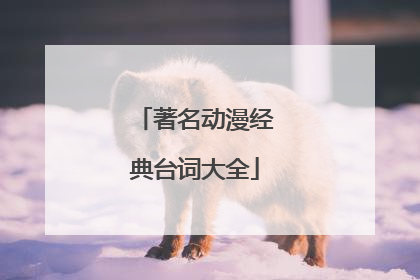 著名动漫经典台词大全