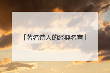 著名诗人的经典名言