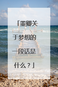 董卿关于梦想的一段话是什么?