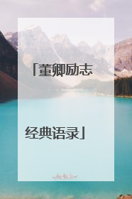 董卿励志经典语录