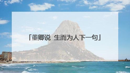董卿说 生而为人下一句