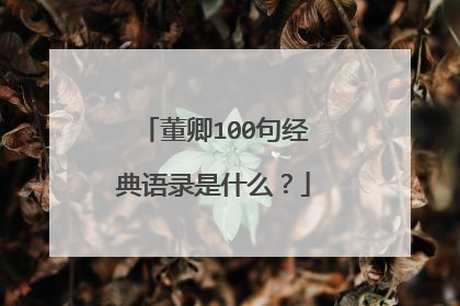 董卿100句经典语录是什么?