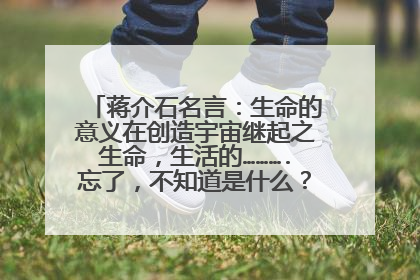 蒋介石名言:生命的意义在创造宇宙继起之生命,生活的……….忘了,不知道是什么?有人知道吗?