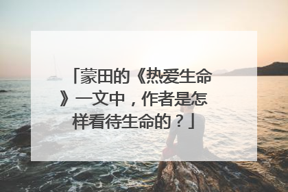 蒙田的《热爱生命》一文中,作者是怎样看待生命的?