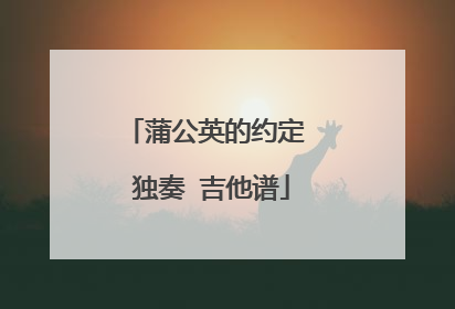 蒲公英的约定 独奏 吉他谱