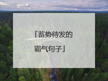 蓄势待发的霸气句子