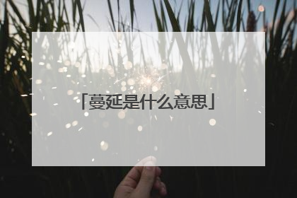 蔓延是什么意思