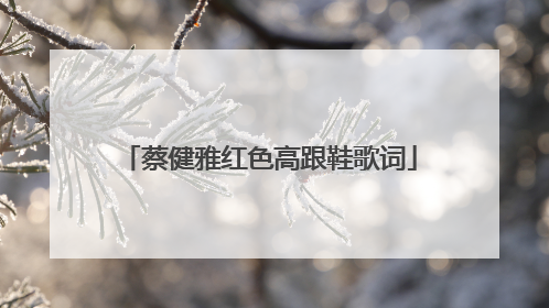 蔡健雅红色高跟鞋歌词