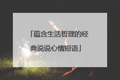 蕴含生活哲理的经典说说心情短语