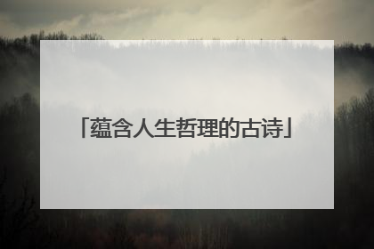 蕴含人生哲理的古诗