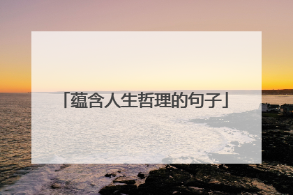 蕴含人生哲理的句子