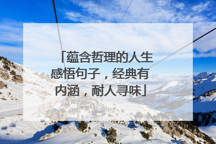 蕴含哲理的人生感悟句子，经典有内涵，耐人寻味