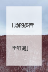 薄的多音字组词