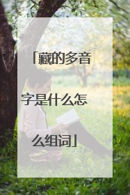 藏的多音字是什么怎么组词