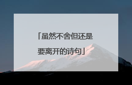 虽然不舍但还是要离开的诗句