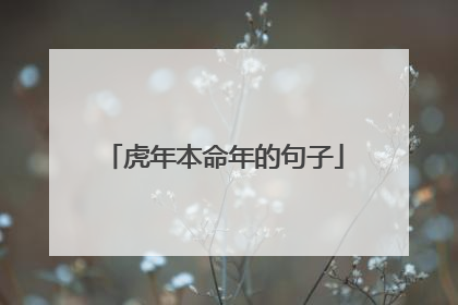 虎年本命年的句子