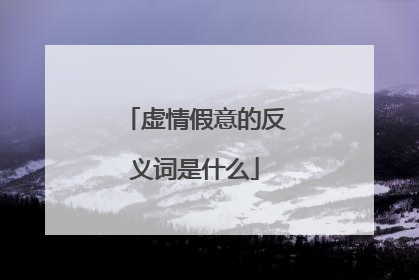 虚情假意的反义词是什么