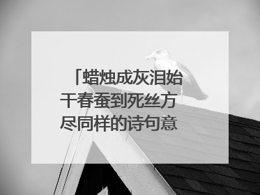 蜡烛成灰泪始干春蚕到死丝方尽同样的诗句意思是什么?