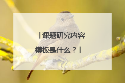 课题研究内容模板是什么?