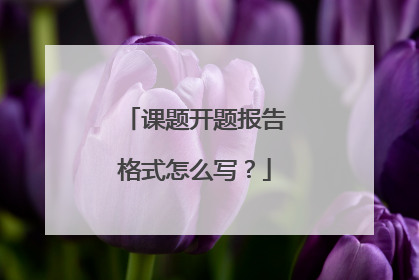 课题开题报告格式怎么写？
