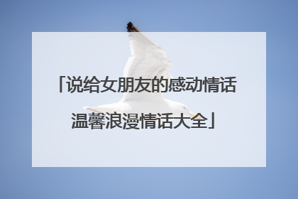 说给女朋友的感动情话 温馨浪漫情话大全