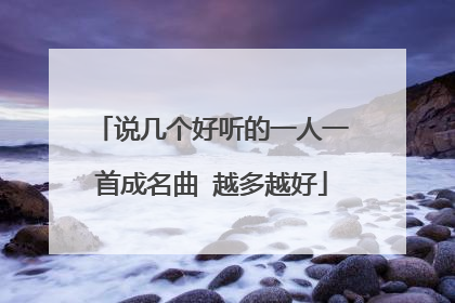 说几个好听的一人一首成名曲 越多越好