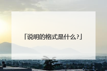 说明的格式是什么?