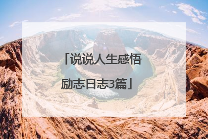 说说人生感悟励志日志3篇