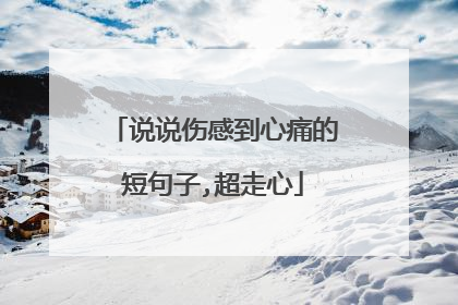 说说伤感到心痛的短句子,超走心