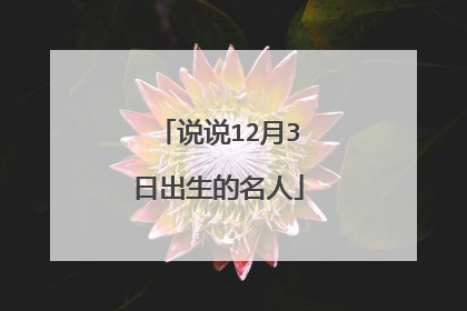 说说12月3日出生的名人
