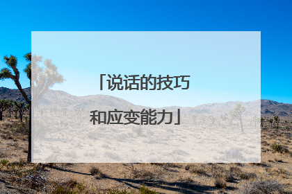 说话的技巧和应变能力