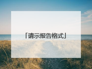 请示报告格式