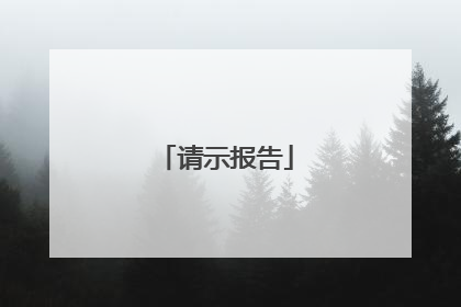 请示报告
