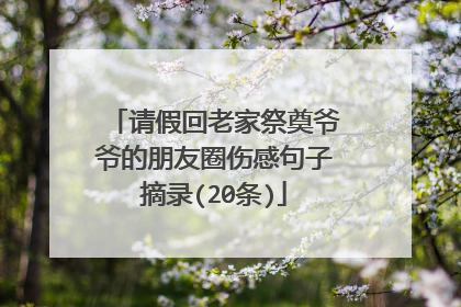请假回老家祭奠爷爷的朋友圈伤感句子摘录(20条)