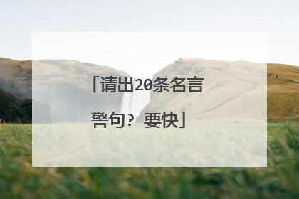 请出20条名言警句? 要快