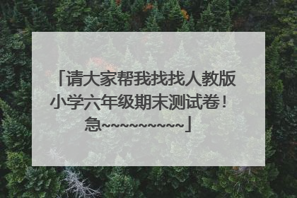 请大家帮我找找人教版小学六年级期末测试卷!急~~~~~~~~~