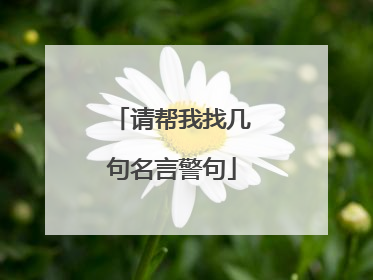 请帮我找几句名言警句