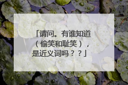 请问。有谁知道(偷笑和耻笑),是近义词吗??