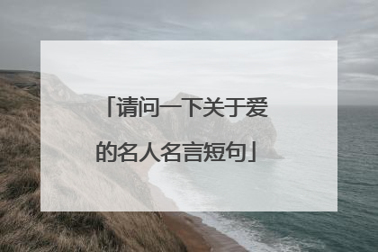 请问一下关于爱的名人名言短句