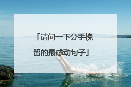 请问一下分手挽留的最感动句子